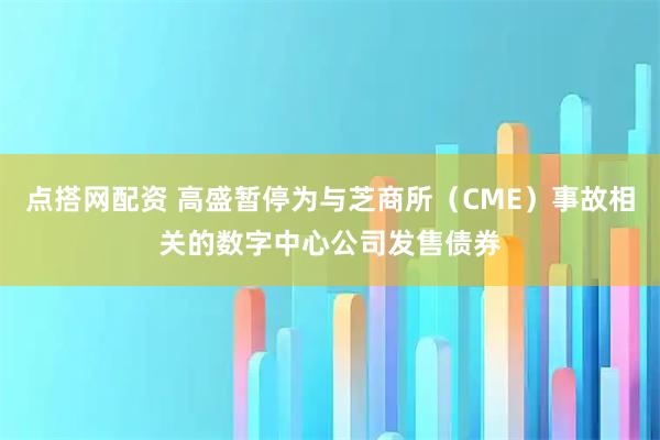 点搭网配资 高盛暂停为与芝商所（CME）事故相关的数字中心公司发售债券